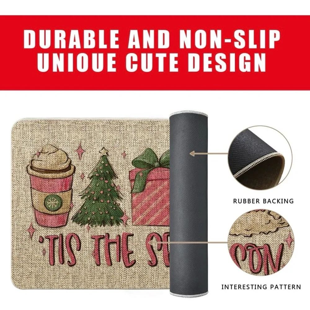 Festive Holiday Doormat with Seasonal Icons